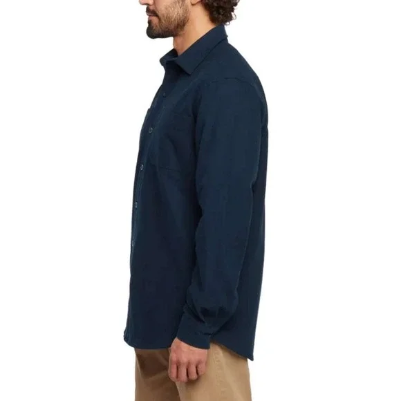 Woolrich Chamois Shirt Men Small 100% Cotton Long Sleeve Button Down Navy NWT - Picture 7 of 10